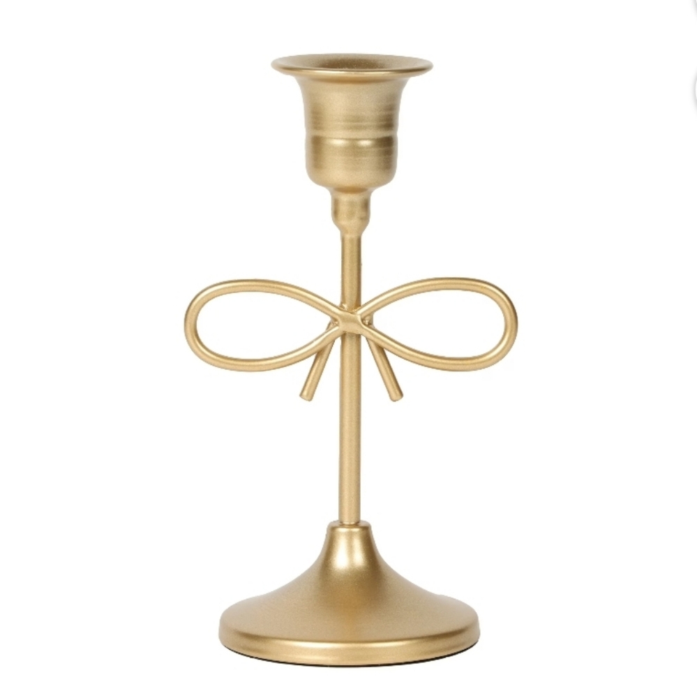 Sterling & Noble Taper Candleholder With Bow Tabletop Fall Home Decor